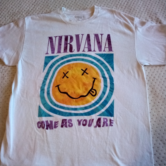 NIRVANA Tops - Large white Nirvana come as you are band t-shirt